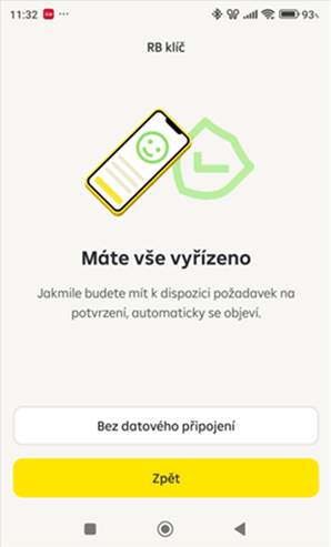3D Secure screen z mobilního bankovnictví